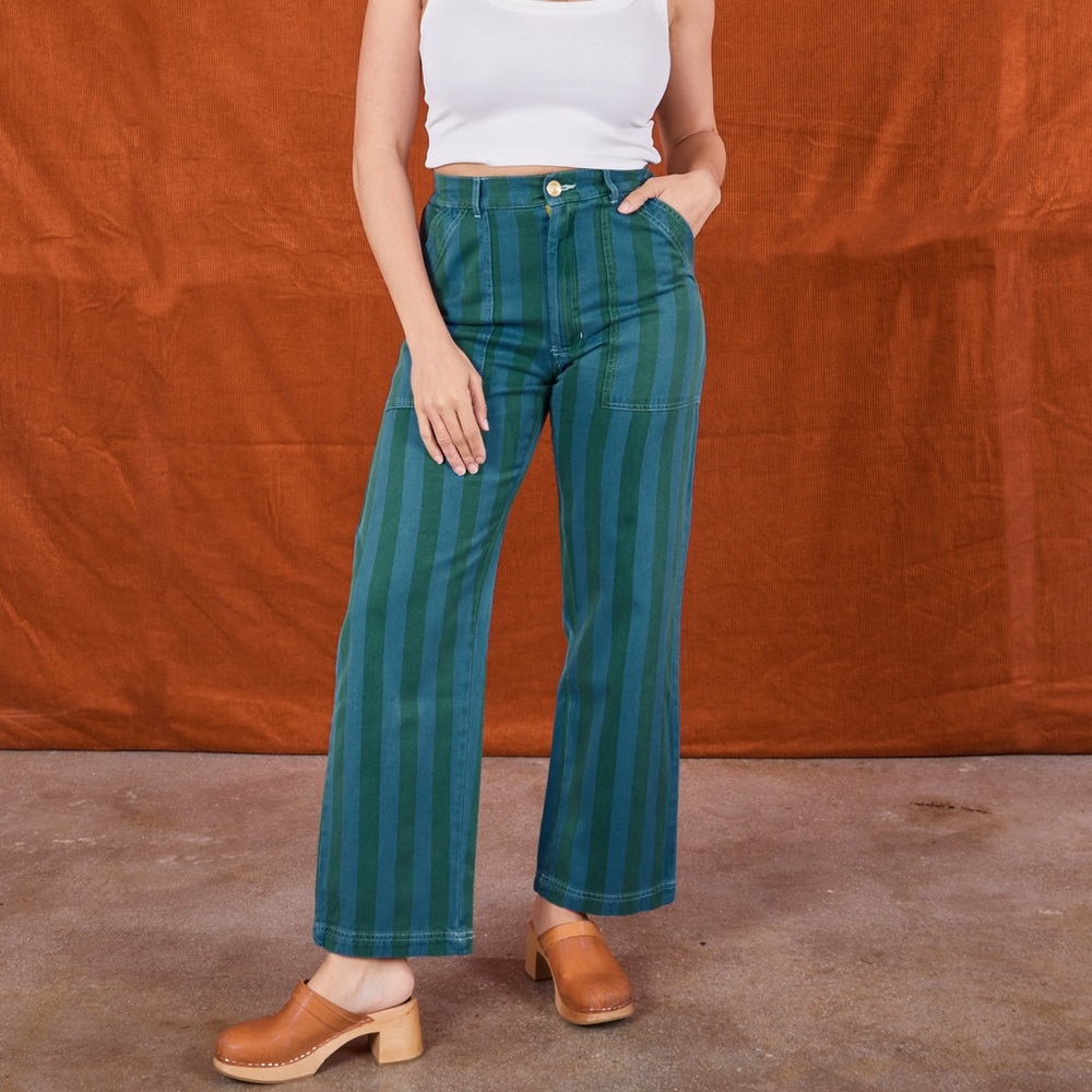 Big Bud Press STRIPE WORK
PANTS - GREEN AND BLUE - Picture 1 of 6